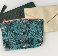 Bundle 3 NEW IPSY Bags - Leaves, And Other Design - makeup Bag, Storage