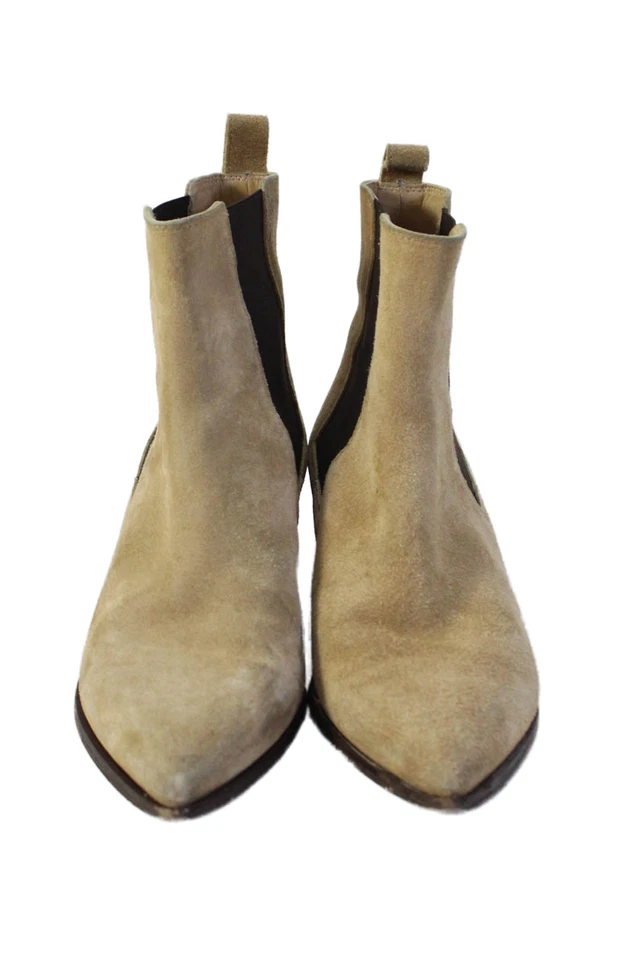 Aeyde Womens Suede Leather Pointed Toe Ankle Boots Shoes Brown Size 9 - Image 2 of 4