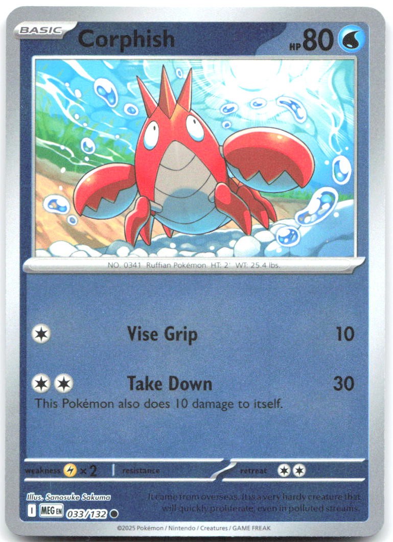 Corphish Reverse Holo Common ME01: Mega Evolution 033/132 NM