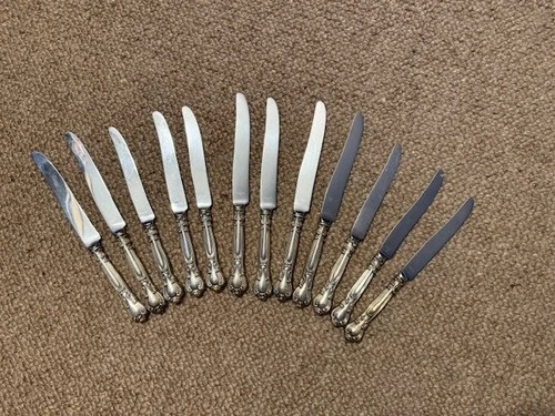 gorham chantilly sterling silver flatware knives 12 pcs total