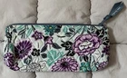 VERA BRADLEY Brush and Pencil Zippered Cosmetic Case PENELOPE’S GARDEN Pattern