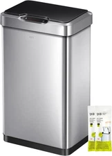 EKO Mirage-T 50 Liter / 13.2 Gallon Touchless Rectangular Motion Sensor Trash Ca