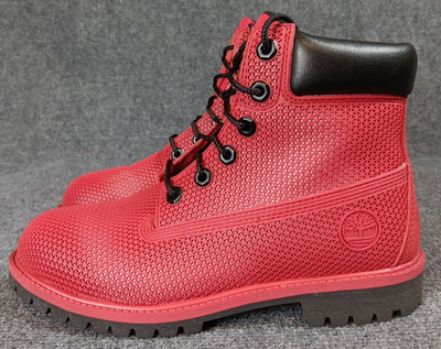 Timberland 6 Inch Premium Red Exo Web Grid Tech Boots Mens Size 6 Womens 7.5