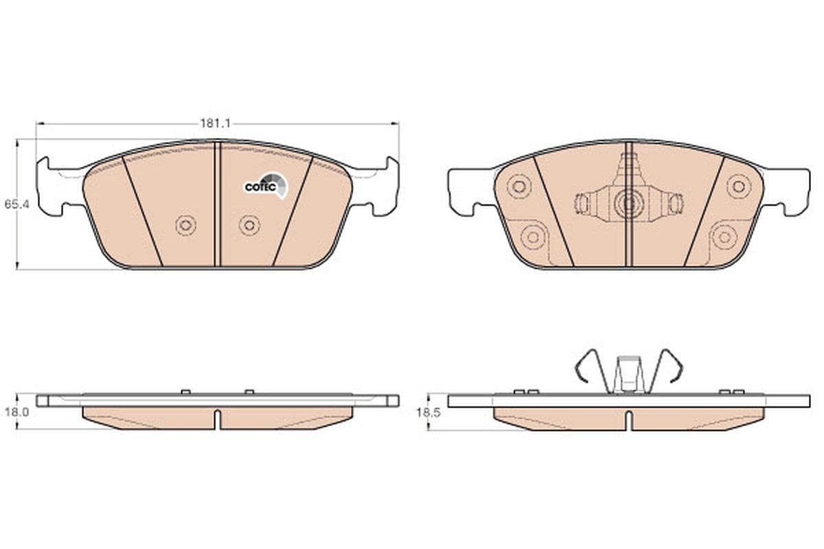 Front TRW-OE GDB2009 Brake Pad Set, disc brake for FORD,FORD (CHANGAN),FORD AUST