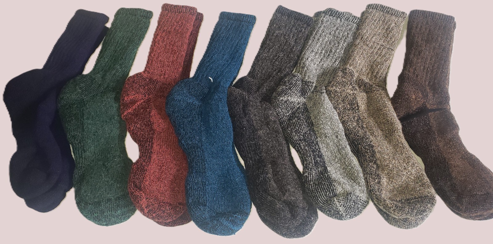 Alpaca fiber survival socks from our farm knitted in USA. hypoallergic & warm