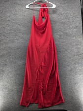 Cushnie Dress Womens 6 Red Halter Cowl Neck Maxi Slit Target RN17730 Gown