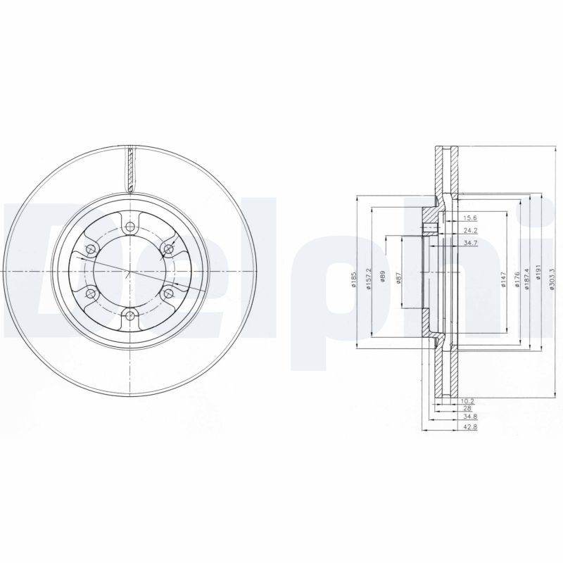 DELPHI BG4133 Disco freno ventilato, Oleato - Immagine 3