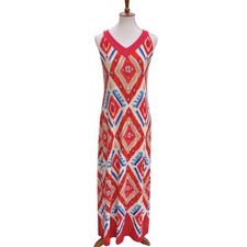 Chico's Maxi Dress Medium Long dress Resortwear Vacation Boho Cruise beach Ikat