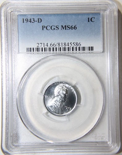 1943 D Lincoln Wheat Cent . PCGS. MS66. See description. [81845586]