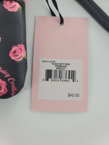 Juicy Couture Kosmetikkoffer schwarz Leder mit rosa Rosen - Bild 2 von 5