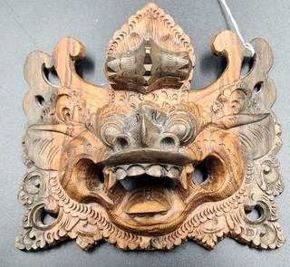 Hand Carved Wooden Southeast Asian Ornamental Mask Z#1003