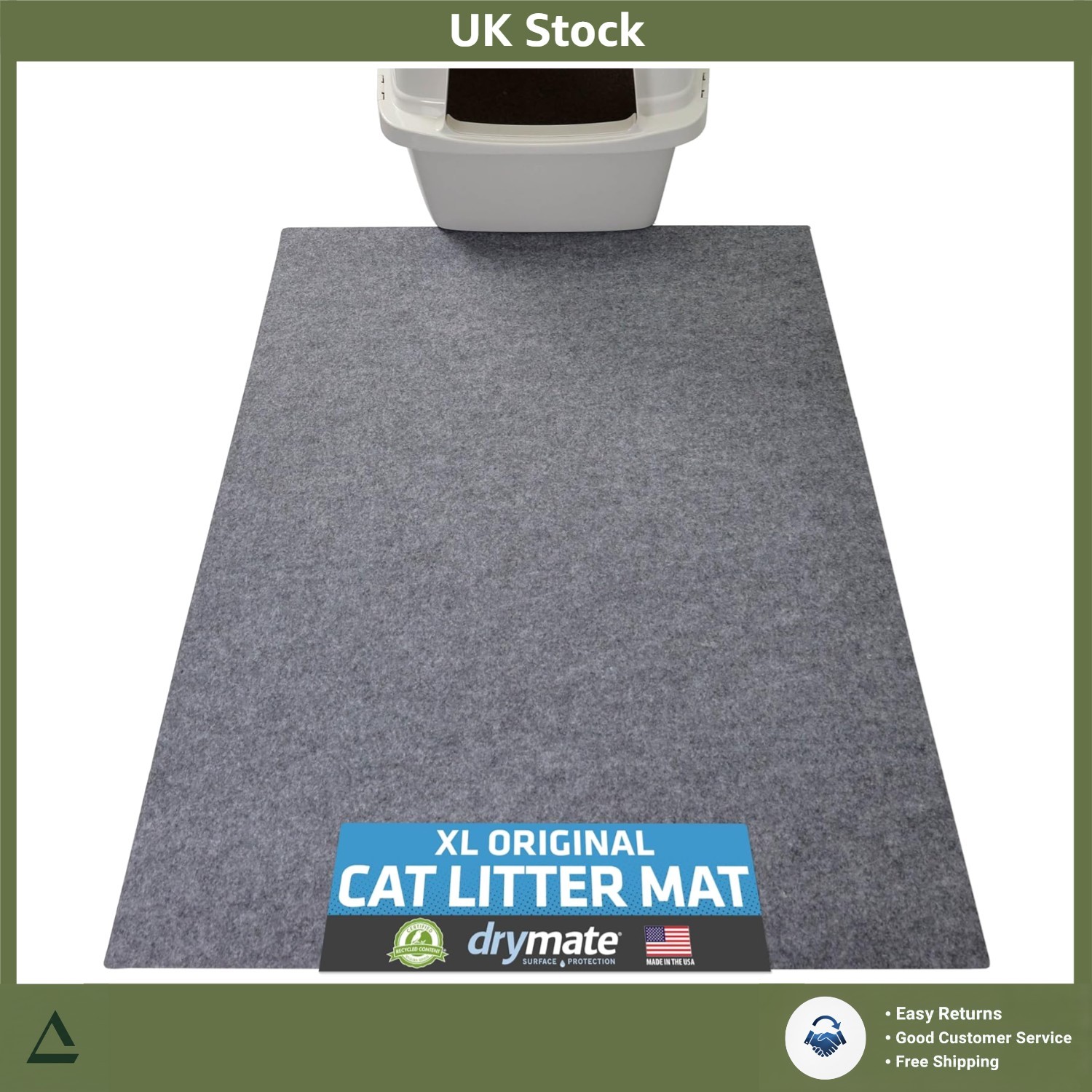 Absorbent Urine-Proof Cat Litter Mat Machine Washable Floor Guard 29in x 36in