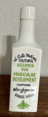 Vintage Apothecary Bottle de Costa Melim s Muscular Health Tonic~Nitro-glycerine
