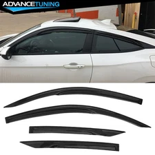For 16-20 Honda Civic 2-Door Coupe Mugen Style Window Visors Rain Sun Guard 4PCS