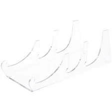 Plymor Acrylic 3 Piece Place Setting Display Holder Stand, 3.25" x 3.5" x 8.75"