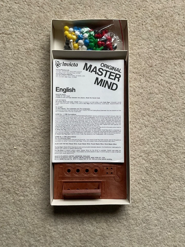 Mastermind Game Vintage Invicta 1975 - 100% Complete with all the pegs - Image 4 of 4