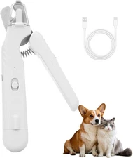 2 in 1 Dog Nail Clipper & Cat Nail Clipper & Grinder – LED Light, Low Noise, USB