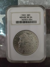 1921 P NGC MS 64 Morgan Silver Dollar