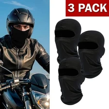 3 Pack Tactical Balaclava Thin Full Face Mask Lightweight Motorcycle Warmer Ski