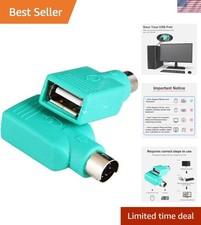 PS2 to USB Adapter Set for Wired Mouse - Green Matte 2pcs