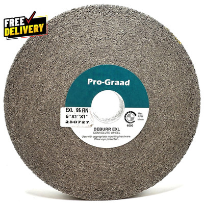 EXL Deburring Wheel  6'' X 1'' X 1  9S Fine Grit  Silicon Carbide  Metal Deburring