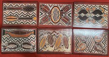 Set of 6 Vintage Corked back Aboriginal Art Australia Luncheon Placemats