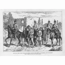 RUSSO-TURKISH WAR Spies taken to the Prison at Vacaresti - Antique Print 1877