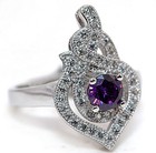 1CT  Amethyst 925 Solid Sterling Silver Ring Jewelry Sz 8 F8-1 — photo 2