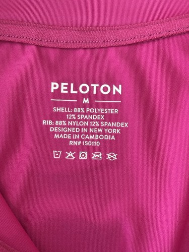 Peloton Top Women Size Medium Pink Logo 1/4 Zip Stretch Spinning Cycling Workout - Picture 7 of 10