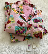 Nick Nora FRUIT LABELS Pajamas SZ XXLarge 100 Cotton NWOT