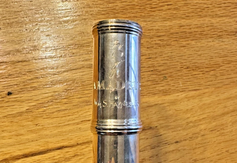 Flauta Haynes Amadeus AF900 número 4209, plata de ley, pie G y B Foto 2 de 4