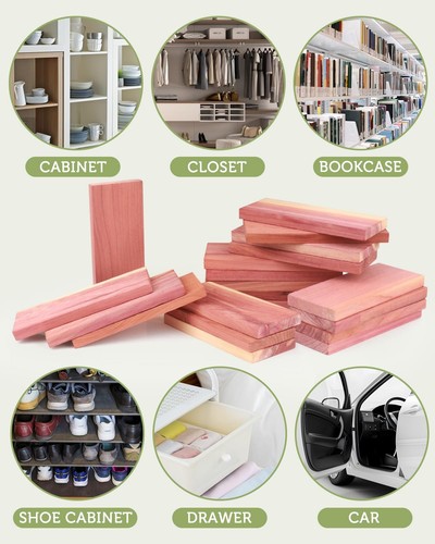 Cedar Blocks For Clothes Storage Aromatic Scent Cedar Wood Planks For Closets Ki - Picture 4 of 7