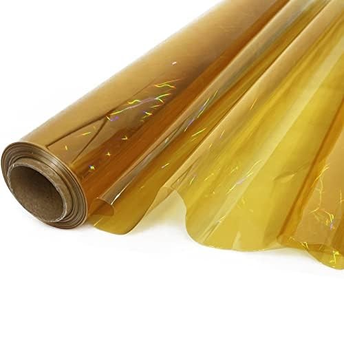 Iridescent Gold Cellophane Wrap Roll I 34 In Wide X 100 Ft Long I Colorful Ce... - Picture 1 of 7