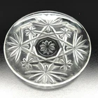 Crystal Vintage Anchor Hocking Prescut Star of David  Snack Glass Plate 4.5"