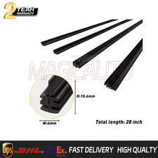 4pcs 28 6mm Car Bus Rubber Universal Frameless Windshield Wiper Blade Refill