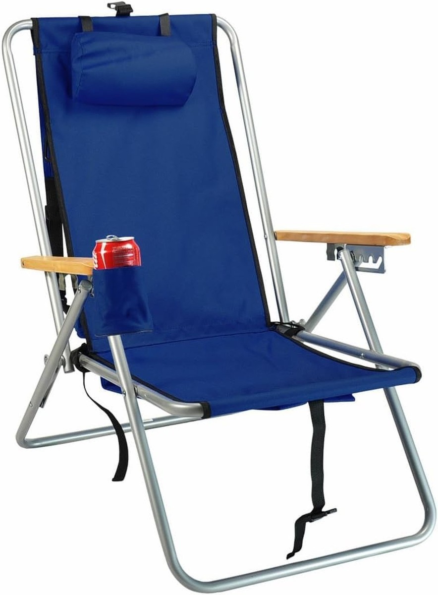 Rio Beach Original 4-Position Steel Backpack Chair with Pillow