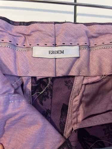 ERDEM Ladies Multicoloured Floral Print Cotton Purple Shorts Size XS UK 6-8 US - Picture 6 of 13