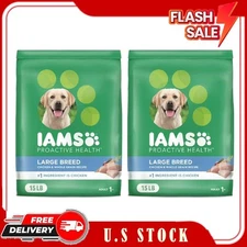 3 Bag Iams Proactive Health Large Breed Adult With Real Chicken Dry Dog Food15Lb