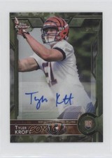 2015 Topps Chrome Mini Rookies STS Camo Refractor /75 Tyler Kroft Rookie Auto RC
