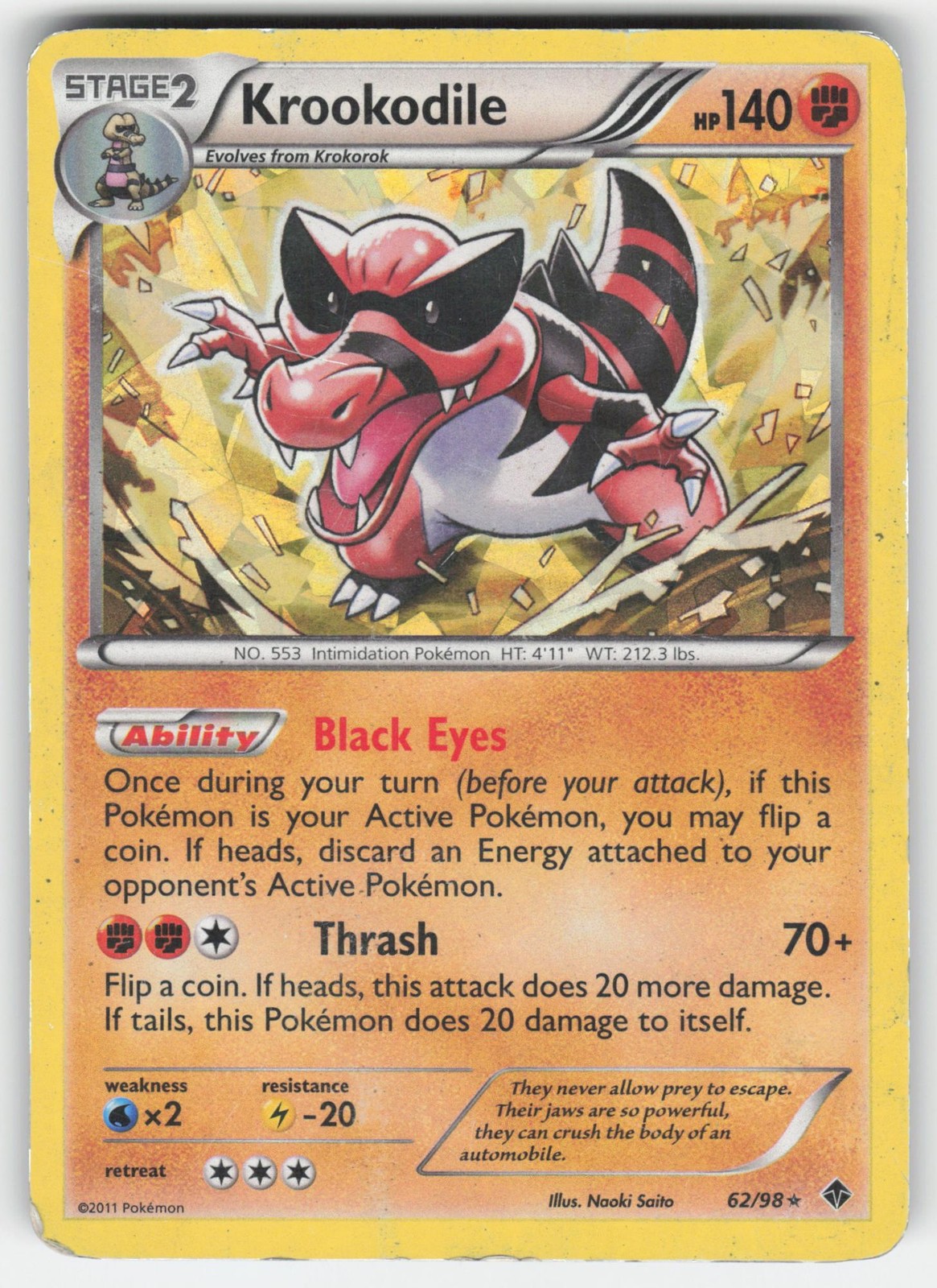Krookodile 62/98 Rare Emerging Powers Pokemon MP (cracked ice)