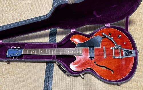 Image of Acoustic Electric Guitar Gibson ES-330TC Vintage Watermelon Made in 1960 & Case