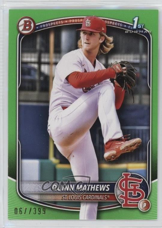 2025 Bowman Prospects Neon Green 67/399 Quinn Mathews #BP-25 1kn1