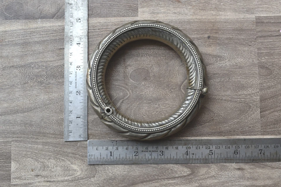 Vintage Metal Indio Tribal Tradicional Tobillo Hueco Anillo Kada Pulsera Étnica Foto 2 de 4