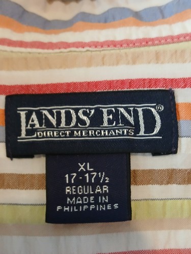 LANDS END SEERSUCKER MENS SHIRT == XL == PERFECT - Picture 3 of 6