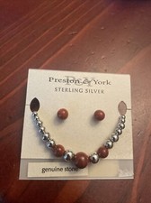 Preston And York Sterling Silver Necklace And Earring Set