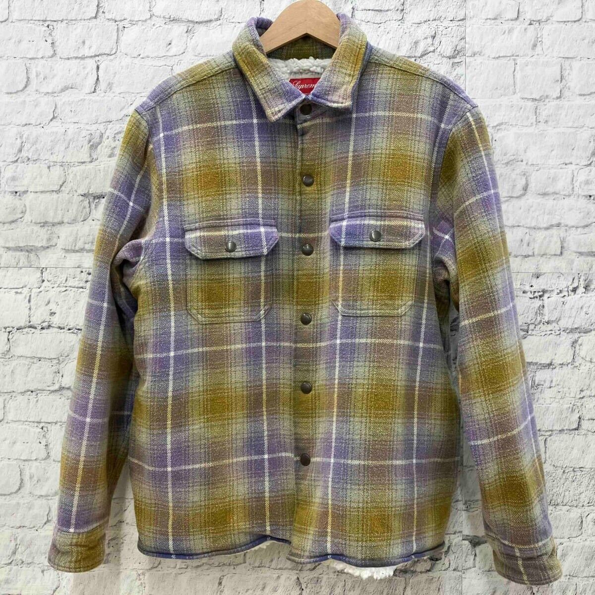 SUPREME 22AW Shearling Lined Flannel Shirt Shadow Plaid SUPREME 22AW Shearling Lined Flannel Shirt Shadow Plaid