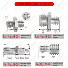 1/4" to 1/4" to 3/8" to M6 Threaded Adapter Convertor Screw Camera Tripod Mount