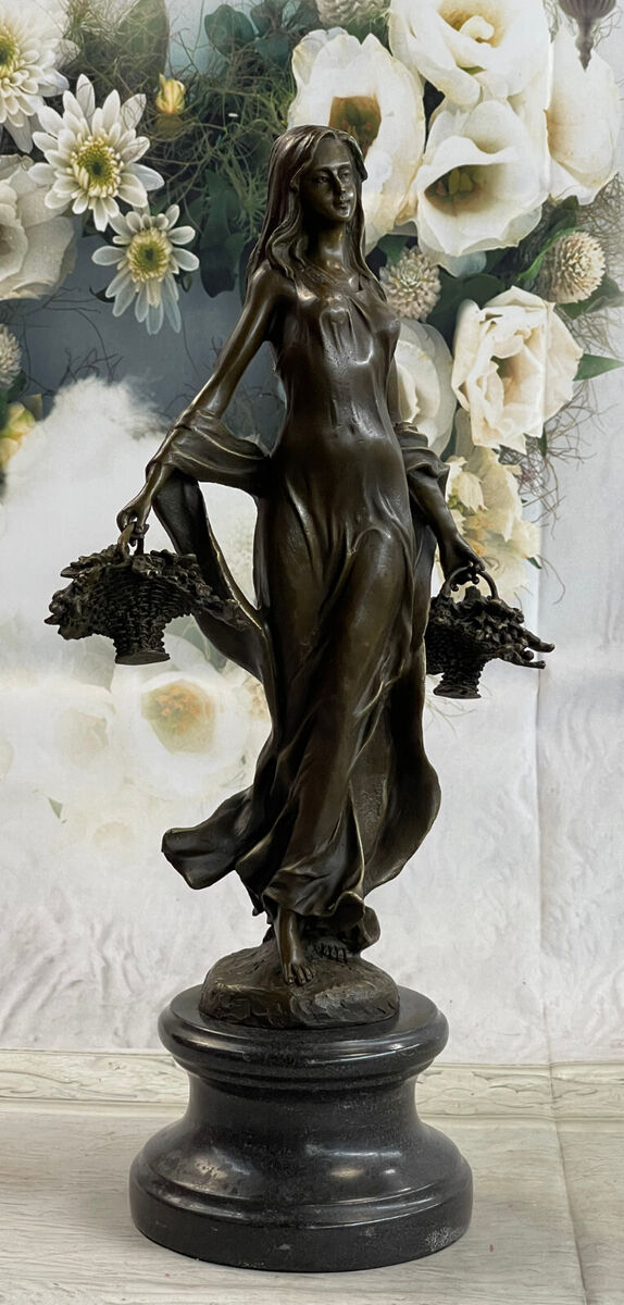 20C FRENCH BRONZE OF THE AUTUMN HARVEST SIGNED STATUE