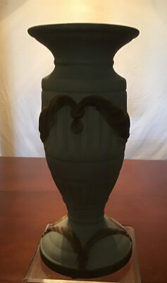 Ceramic Pale Blue / Grey/ Gold  Candleholder Taper All The Way Up To A 4 1/2  In