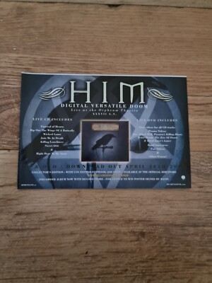 TNEWM26 ADVERT 5X8 HIM: 'DIGITAL VERSATILE DOOM' LIVE CD/DVD